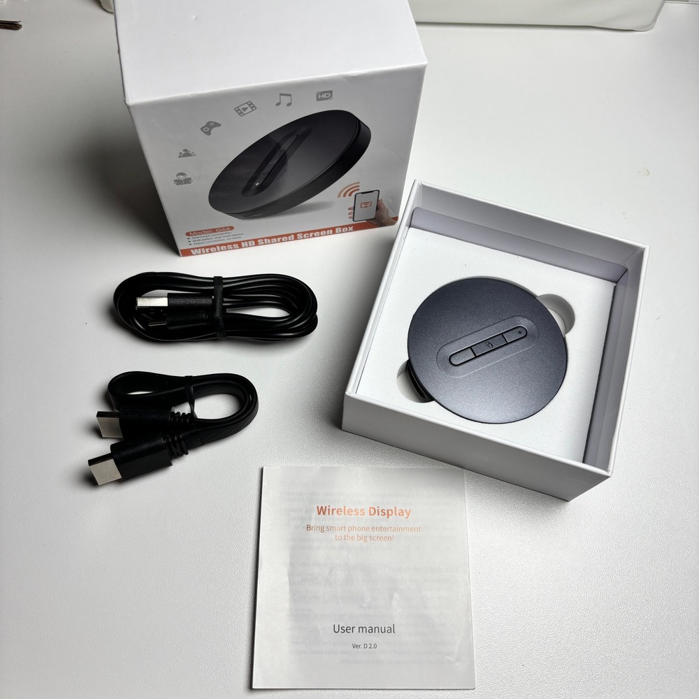 G66 Wireless HD Shared Screen Box 1080P 5G WiFi Display Adapter HDMI USB-C Black - Picture 3 of 8